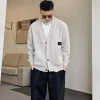 vêtements populaires coréens cardigan tricoté pour hommes, vestes d'automne et d'hiver, nouveaux vêtements tissés, offres 2025, pulls pour hommes
