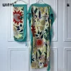 winyi abaya pour femmes musulmanes, robe africaine dubaï, col ras du cou, kaftan imprimé, robe maxi élégante