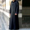 chemise longue à capuche simple de style arabe pour hommes | thobe musulman