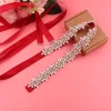 ceinture de mariée en cristal avec rubans, ceinture de mariage en argent faite à la main, ceinture patient en biscuit pour robes de soirée de mariage