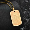 nouveau allah musulman arabe imprimé pendentif collier en acier inoxydable avec chaîne à maillons hommes femmes islamique coran arabe bijoux de mode