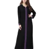 abaya robe musulmane à manches longues pour femmes, caftan noir d'été, vêtements de prière élégants, mode islamique, chaud, eid, dubaï, nouveau, 2024