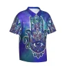 chemise d'été plage rétro hamsa main blouses coloré fatima cool chemises décontractées homme à manches courtes y2k hauts drôles