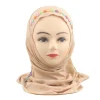 filles enfants musulman belle hijab islamique arabe écharpe châles motif de fleur couleur unie amira hijab foulard prière chapeau bandeau