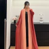 abaya de luxe pour femmes, avec col évasé, manches longues, dégradé de couleur, cardigan rétro à nouer, ample, grande taille, pour vêtements de fête