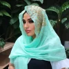 Étincelle miroitant or paillettes femmes doux en mousseline de soie perlée longue hijab écharpe châle mode musulman hijab tête enveloppement foulards