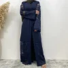 abaya ouvert femmes robe musulmane dentelle broderie turc kimono cardigan robe caftan caftan islam vêtements dubaï kebaya jalabiya