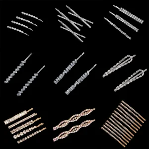 Pinces à cheveux en métal strass brillant pour femmes, épingles à cheveux simples de couleur or argent, accessoires pour cheveux de filles, bijoux