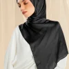 Écharpe hijab en satin à rayures texture unie pour femme, châles, turban instantané, 170x70cm