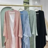 mode élégante dubaï turc abaya robe femmes musulmanes kimino robe abayas ouvert devant cardigan
