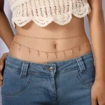Chaîne de ceinture de ventre pour femmes, taille croisée, bikini de plage d&rsquo;été, chaîne de corps Sexy, bijoux de vacances pour filles, cadeaux