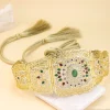 Ceinture de mariée marocaine en cristal pour femmes, Robe ethnique arabe, corde, chaîne de taille creuse, bijoux de fête quotidiens