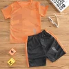 ensembles de sport respirants à séchage rapide pour enfants, t shirt et short sportifs, basket ball, football, course à pied, entraînement, costume de jeu pour garçons