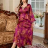 nouvelle robe imprimée musulmane pour femmes, parfaite pour un usage quotidien, élégante, mode moyen orient, abaya en satin, robe longue de dubaï saoudien
