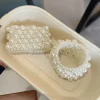 Bracelet de perles élastiques pour femmes, exquis, Baroque, blanc, plusieurs rangées, bijoux, large, pour mariage