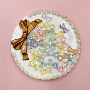 30 pièces 8.7*14.7mm AB Transparent petites perles de nœud papillon matériel créatif décoratif bijoux à bricoler soi-même accessoires en gros