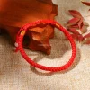 bracelet à nœud fait à la main, corde rouge, pour femmes/hommes, bouddhisme, rouge, protection pour couples, amitié boho