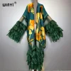 winyi moyen orient mode kimonos abaya dubaï luxe pour femme sexy dentelle cardigan tenues de plage plage couvrir maxi manteau caftan