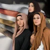 Hijab en coton froissé pour femme musulmane, écharpe à franges, châles, écharpe de sauna, enveloppes de tête, turban islamique uni, bandes de sauna, grande taille, mode
