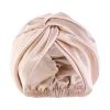 bonnet turban soyeux croisé sur le front pour femmes, bonnet en satin double couche, chapeau de nuit, couverture de cheveux pour dames, bonnet de sommeil