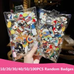 Broches de Badges en émail, 10 à 100 pièces, broches aléatoires de diversité, icônes de plantes, épingles de fruits d&rsquo;animaux sur sac à dos, vêtements, chapeau, accessoires de décoration