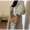 sac à main en velours pour femmes, sac à bandoulière en daim, sacs à bandoulière décontractés de luxe de styliste, pochette hobo en croissant pour dames