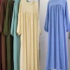 femmes musulmanes dubaï abaya luxe kebaya couleur unie robe longue modeste ramadan robe caftan femme musulmane africain islam vêtements
