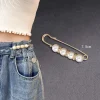 ensemble de 6 pièces de pinces à épingles de taille en perles artificielles, pour pantalons, jupes, robe, chemises ajustées, broche de pull