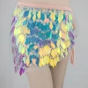 jupe de danse du ventre à paillettes pour femmes, mini jupes kly de rotterdam, écharpe de hanche, costume de fête rave, ceinture, festival, tenue de performance de carnaval