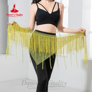 Ceinture de danse du ventre pour femmes, écharpe triangulaire à pampilles, accessoires de compétition pour enfants et adultes, ceintures d’entraînement pour filles, chaîne de taille Ceinture de danse du ventre pour femmes, écharpe triangulaire à pampilles, accessoires de compétition pour enfants et adultes, ceintures d’entraînement pour filles, chaîne de taille