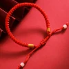 Bracelet à nœud fait à la main, corde rouge, pour femmes/hommes, bouddhisme, rouge, Protection pour Couples, amitié Boho