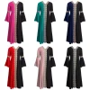 abaya – robe longue plissée pour filles, costume de cosplay d'halloween, bloc de couleurs, manches longues, pour fête à thème, vacances, fête de mariage