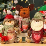 Sac cadeau de Noël réutilisable chic avec fermeture éclair pour le rangement des bonbons