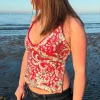 chemise perlée à paillettes pour femmes, style boho, plage, vacances, haut court, paillettes scintillantes, dos nu, cravate, col licou, y2k, coquette féerique