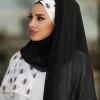 hijab musulman doux coloré pour femmes, casquettes lslamiques, turban intant, écharpe de sauna décontractée, bandeau rond pour la tête, modeste, 03