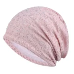 Bonnet en dentelle douce et décontracté, Style ethnique, strass, chaud, confortable, bonnet de nuit, Hijab, Turban, pour l&rsquo;extérieur