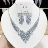 ensemble collier et boucles d'oreilles de luxe en zircon à la mode combo de bijoux élégants pour femmes