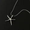 collier pendentif étoile de mer couleur argent, collier en métal simple pour femmes et hommes, série été plage mer, chaîne, bijoux