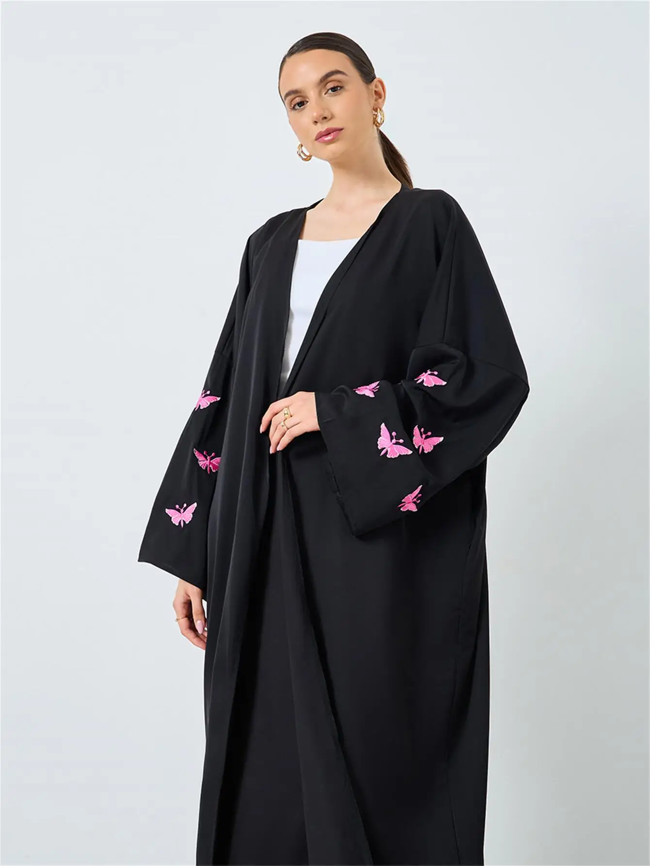 moyen orient élégant abaya femmes musulmanes à manches longues broderie ample abayas islamique maxi robes caftans arabes jilbabs