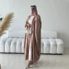 mode élégante dubaï turc abaya robe femmes musulmanes kimino robe abayas ouvert devant cardigan