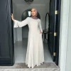 abaya robe musulmane pour femmes, vêtements islamiques modestes, avec bretelles arrière ajustables, nouvelle collection 2025