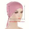 bonnet élastique respirant pour femmes, écharpe de sauna à lacets, hijab intérieur réglable, chapeau turban, sous casquette, document solide