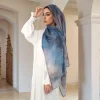 foulard hijab en rayonne de coton imprimé pour femmes, châles musulmans, enveloppes de mode, bandeau aquarelle, turban islamique
