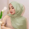 nouveau perles soie froissé hijab écharpe femmes miroitant châles plaine femmes musulmanes hijabs islam turban plissé écharpe ramadan