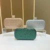 luxueux brillant sac de soirée élégant dame pochette transfrontalière mode polyester matériel dur boîte forme serrure boucle ouverture