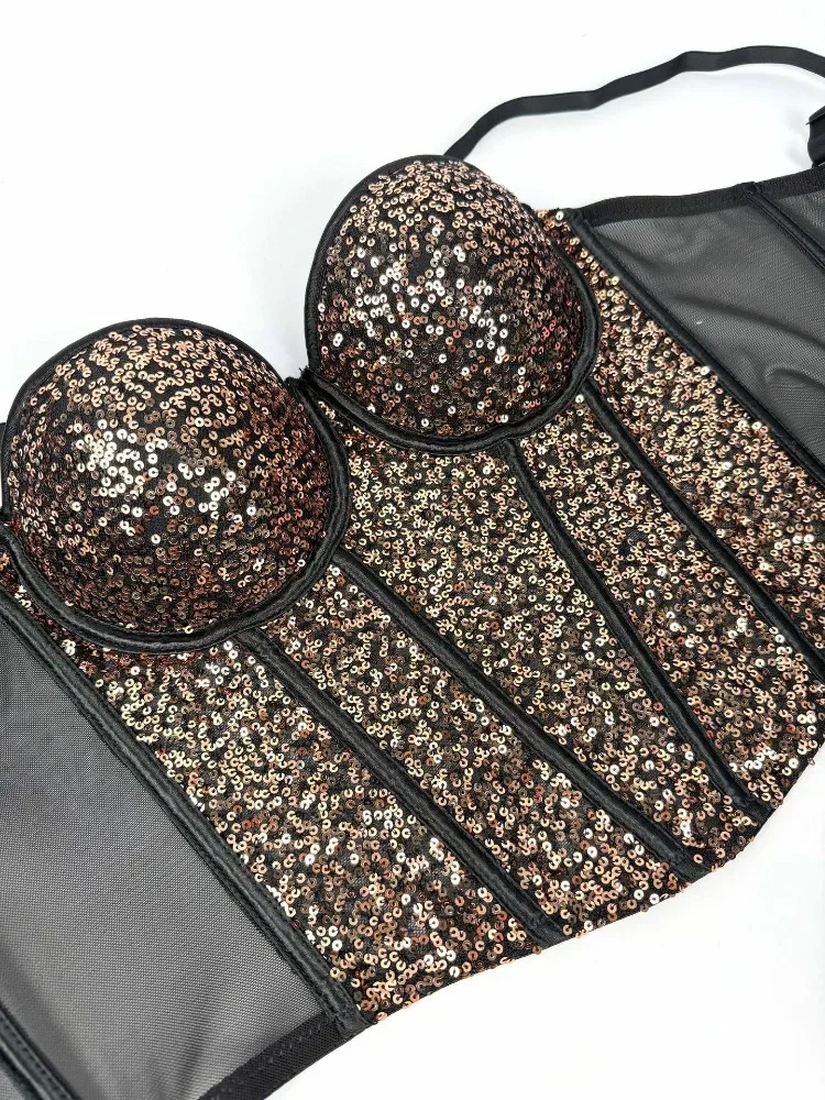 vêtements de mode paillettes sexy t shirts t shirt hotsweet y2k haut débardeur femmes vêtements camis t shirts fête club scène spectacle corset