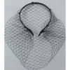 bandeaux en voile ajouré mystérieux pour femmes, couvre visage en maille décorative, cerceaux pour cheveux, couvre chef scène