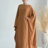abaya robe caftan en pansement pour femme, hijabs en jersey musulman, robe éducative modeste, robe de luxe pour ramadan eid, papillon chauve souris, dubaï, 2024
