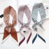 ins petite écharpe en soie, rayures simples, mode féminine, écharpe polyvalente et professionnelle, banderole de ruban décoratif