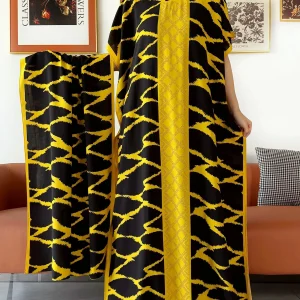 Dernière robe Abaya en coton à manches courtes robe ample avec grande écharpe Mulism dame décontracté Floral Boubou Maxi Islam femmes vêtements